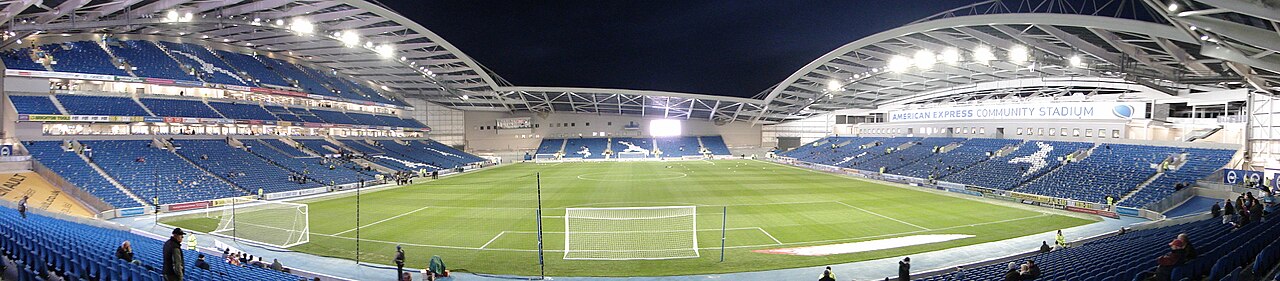 Panoramic view across the Amex Stadium from the away supporters' end in 2011